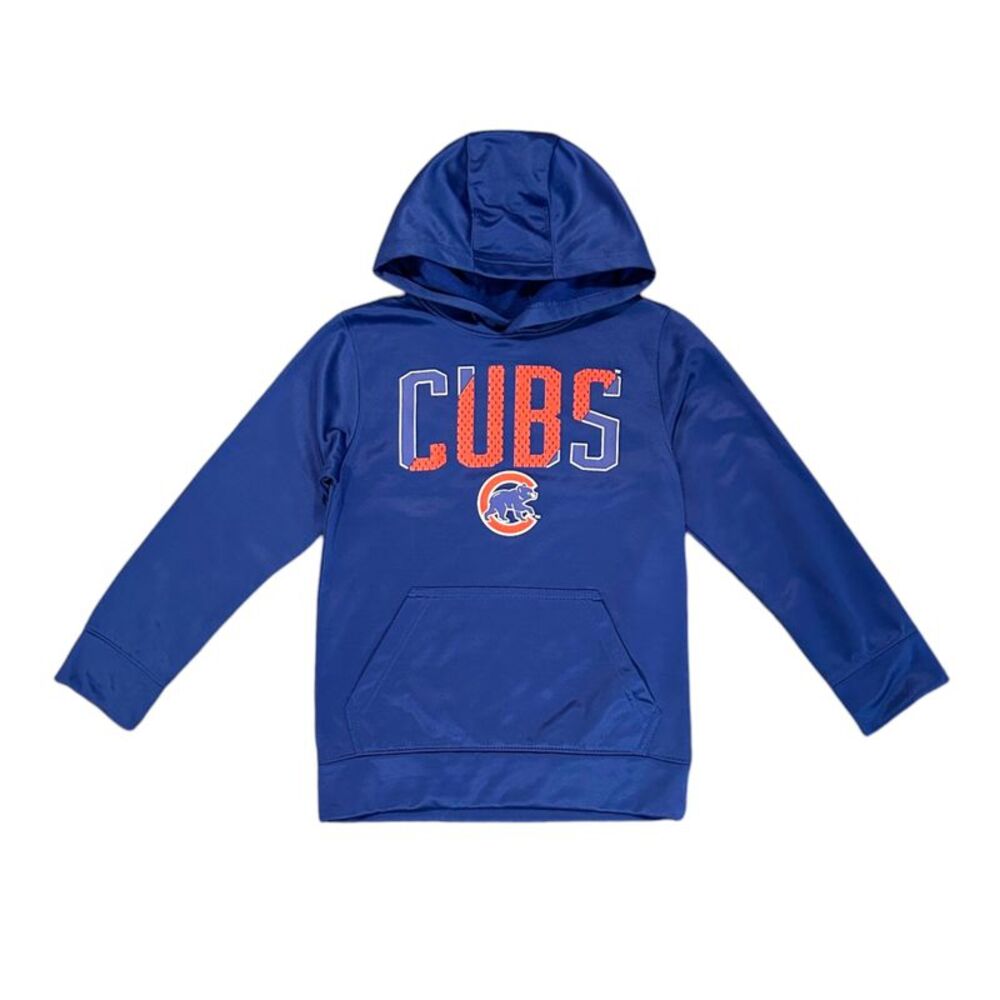 MLB Chicago Cubs Boys Youth Performance Hoodie in Blue, Small (6/7)
